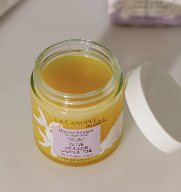 baume-fondant-pour-la-maman-et-le-bebe-la-canopee-soin-reparateur-et-apaisant-nourrit-la-peau-et-ameliore-la-souplesse-preserve-l-hydratation-vertus-apaisante-et-calme-les-irritations-previent-l-apparition-des-vergetures-grain-d-orge-ma-boutique-holistique-oullins-lyon