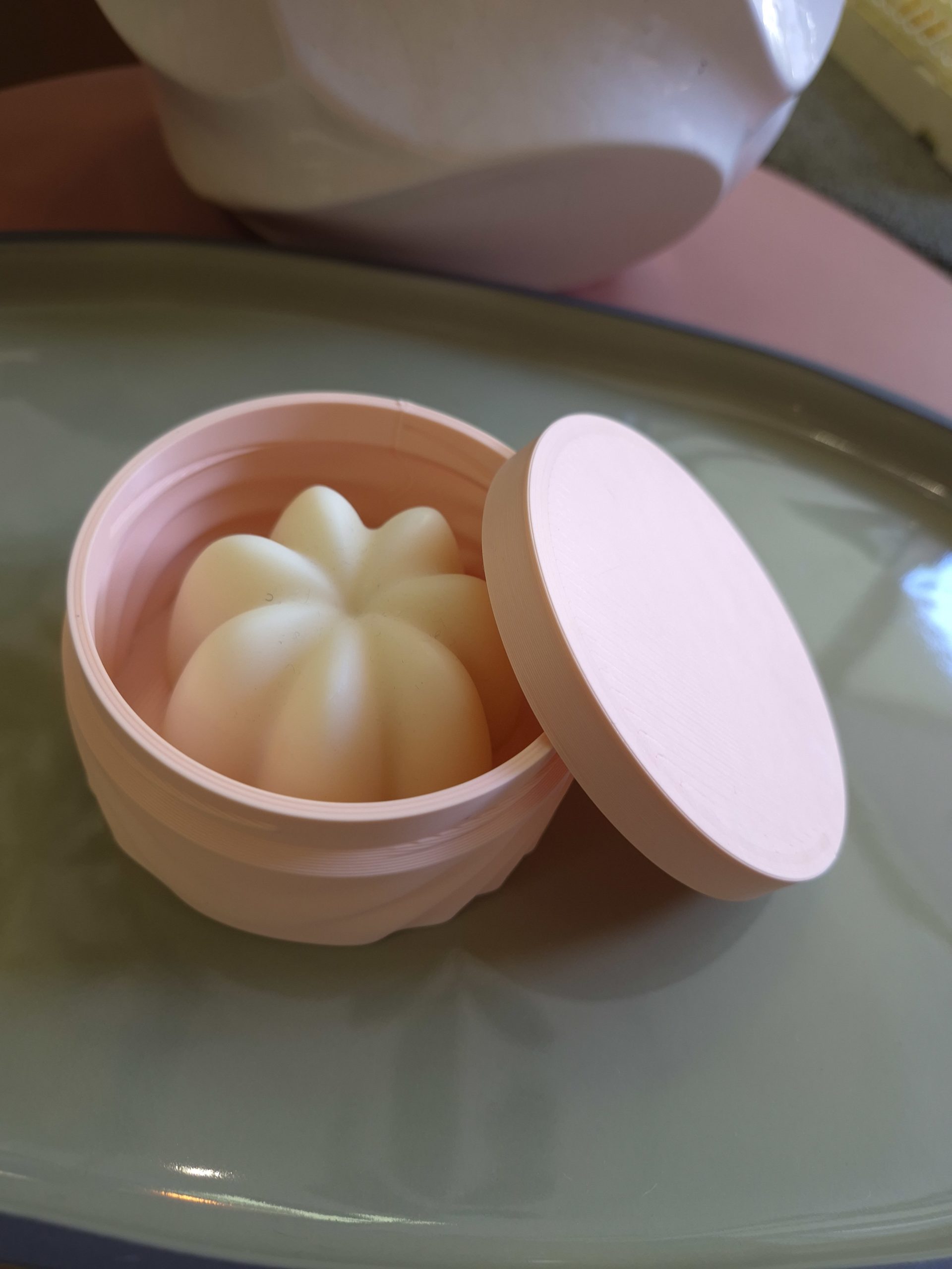 Boîte à savon ronde rose – Image 2