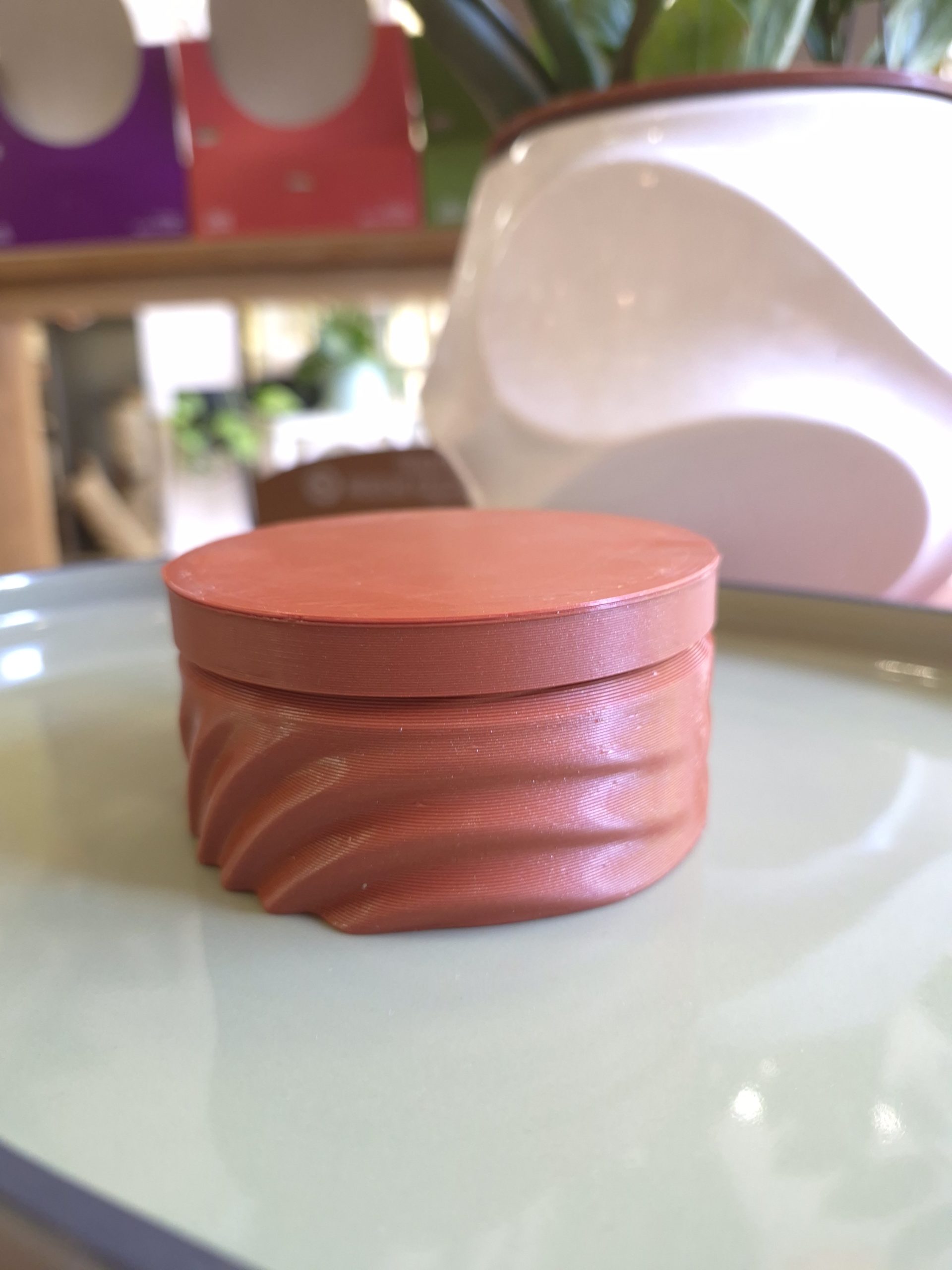 Boîte à savon ronde rouge brique