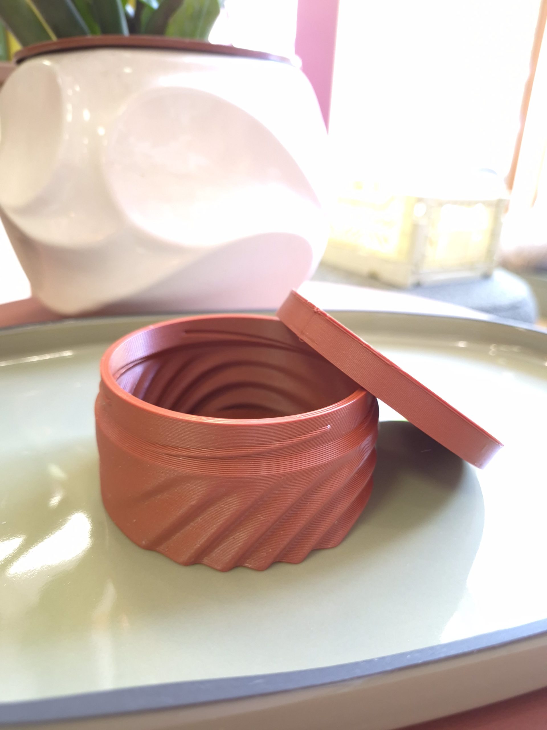 Boîte à savon ronde rouge brique – Image 2