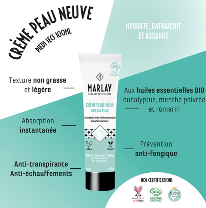 Crème pieds peau neuve hydrate & rafraichit - Marlay cosmetics – Image 3